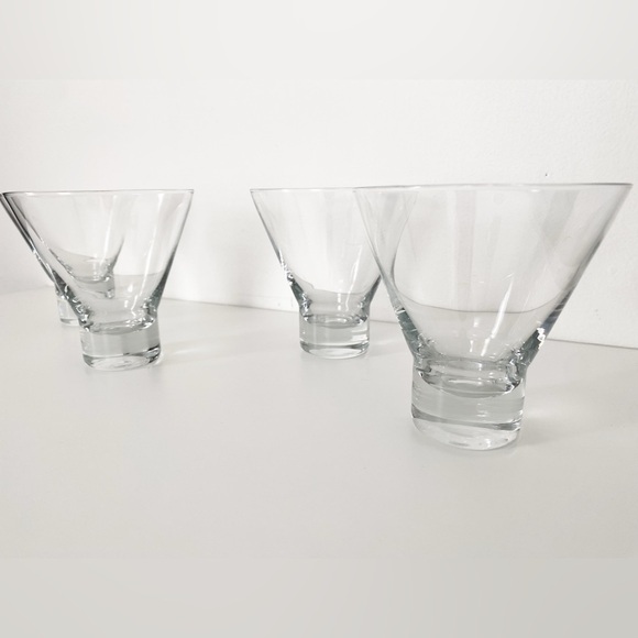 Vintage Midcentury Scandinavian Stemless Martini Glasses - Set of 4 - Picture 6 of 11